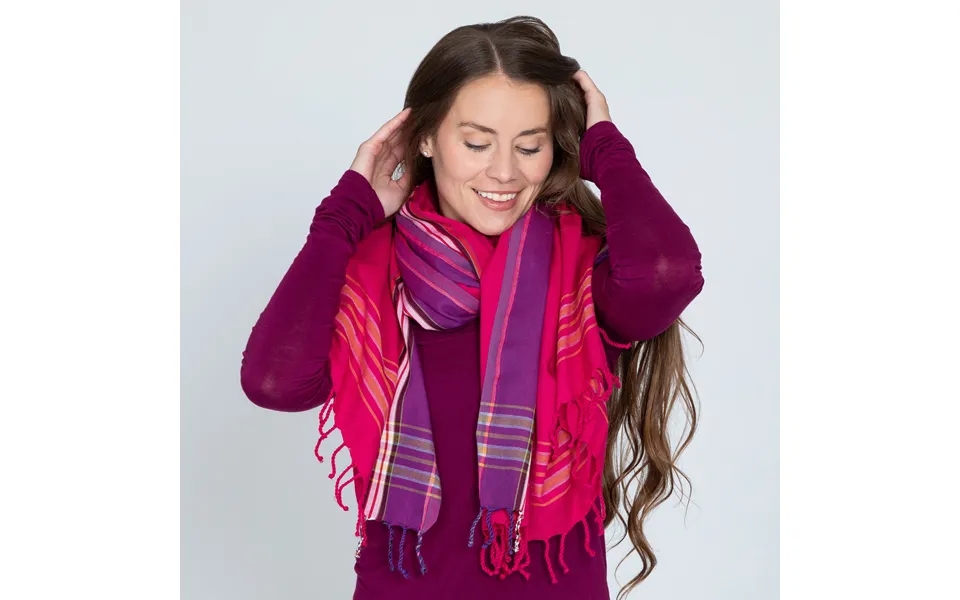 Handmade Kenya Cotton Scarves - Pink