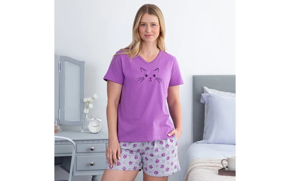 Hearts & Paws Pet Smile Pajama Shorts Set - Cat