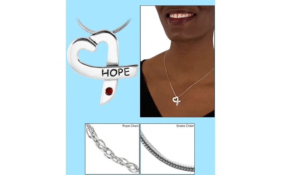 Hope For A Cure Diabetes Sterling Heart Necklace - Pendant Only