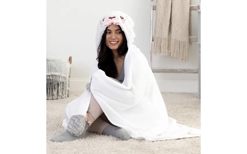 In The Wild Cozy Hooded Blanket - Llama