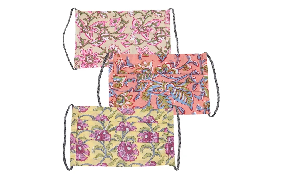 Jal Mahal Block Print Face Masks - Set Of 3