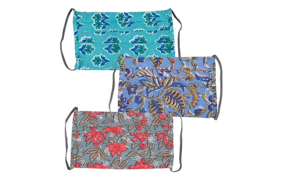 Jal Mahal Block Print Face Masks - Set Of 3