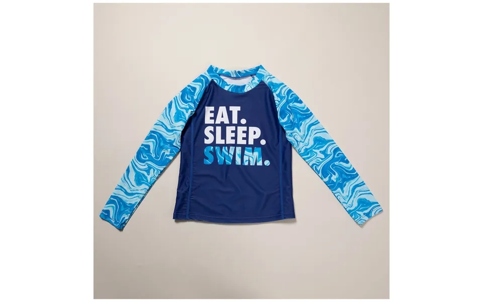 Kids Long Sleeve Rashguard Swim Shirt - Boys Eat Sleep Swim