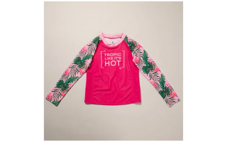 Kids Long Sleeve Rashguard Swim Shirt - Girls Tropic Like It's Hot