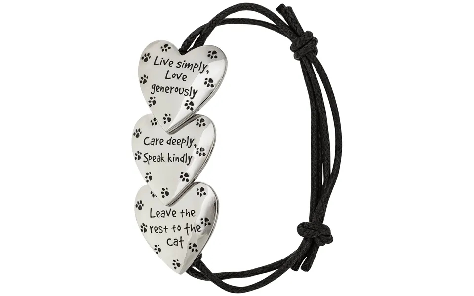 Live Love Care Paw Print Adjustable Bracelet - Cat