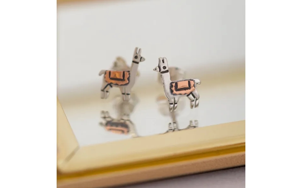 Llama Mixed Metal Post Earrings