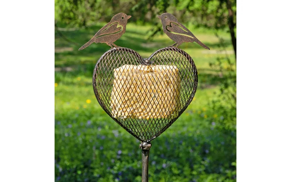 Love Birds Metal Bird Feeder Stake