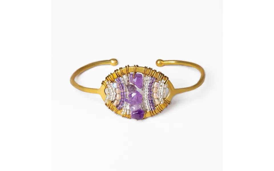 Maji Stone Cuff Bracelet - Amethyst