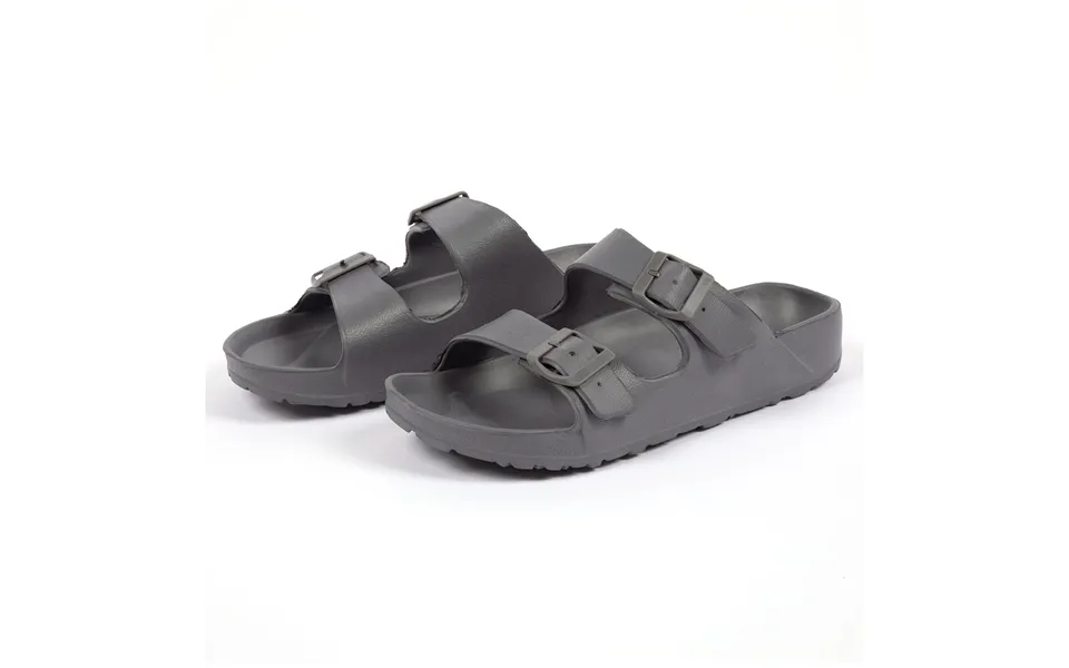 Men's Double Buckle Slide Sandals - Gray