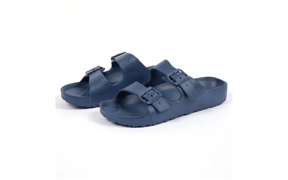 Men's Double Buckle Slide Sandals - Navy