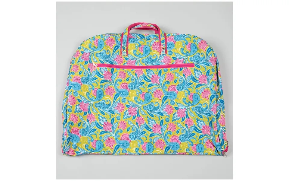 Microfiber Travel Garment Bag - Green Pink Paisley