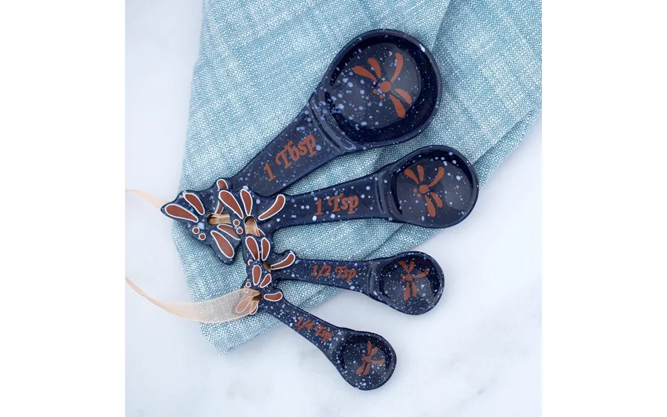 Midnight Dragonfly Ceramic Measuring Spoon Set