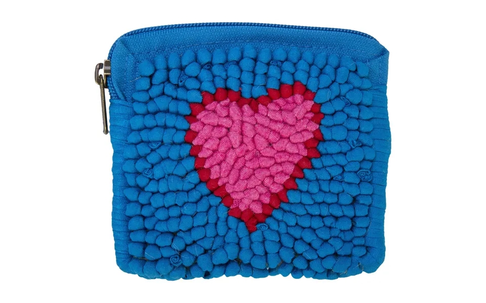 Mielie Coin Purse - Blue & Pink Heart