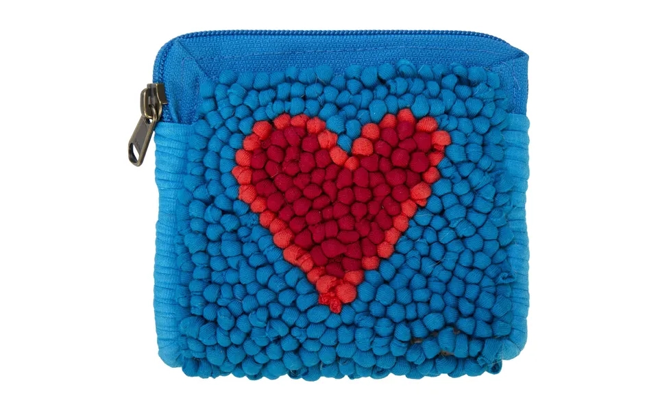 Mielie Coin Purse - Blue & Red Heart