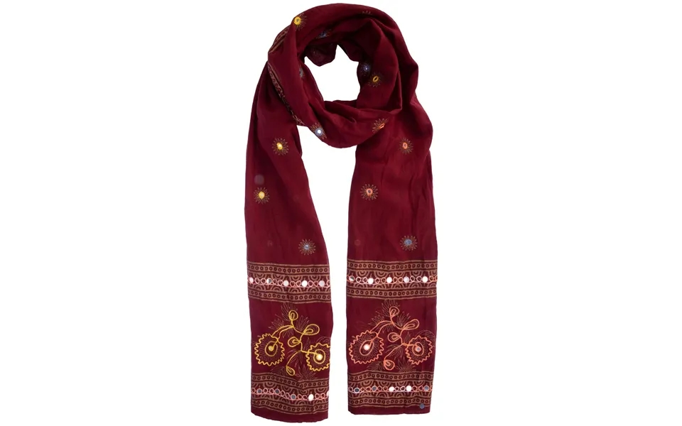 Mirrored Garden Indian Wrap Scarf - Burgundy