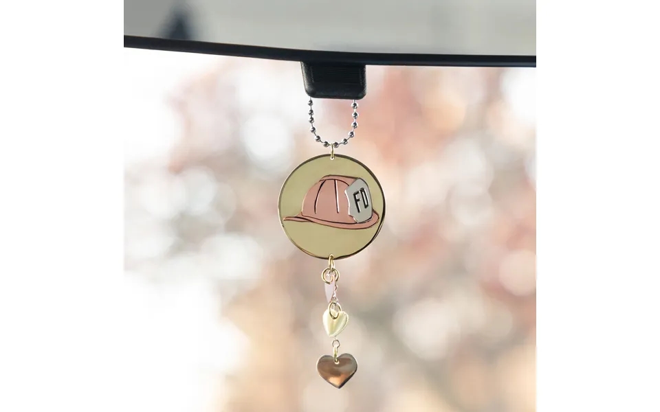 Mixed Metal Firefighter Car Mirror Charm