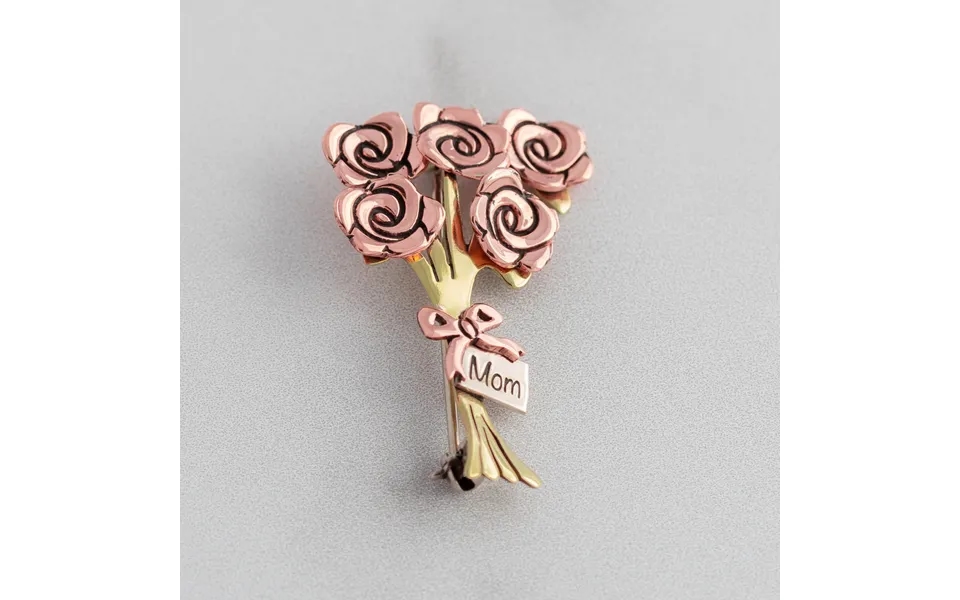 Mom Rose Bouquet Mixed Metal Pin