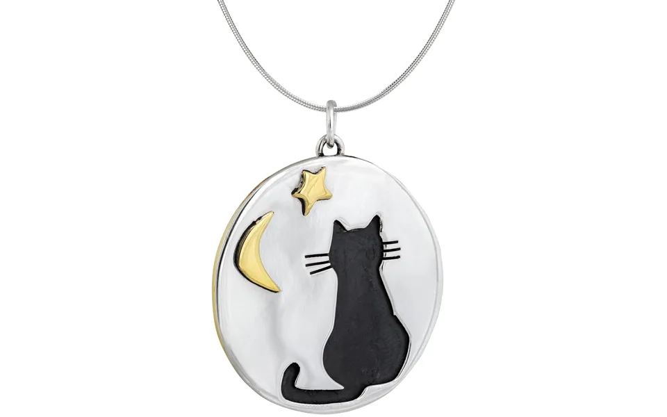 Moonlight Kitty Cat Sterling Necklace - With Snake Chain