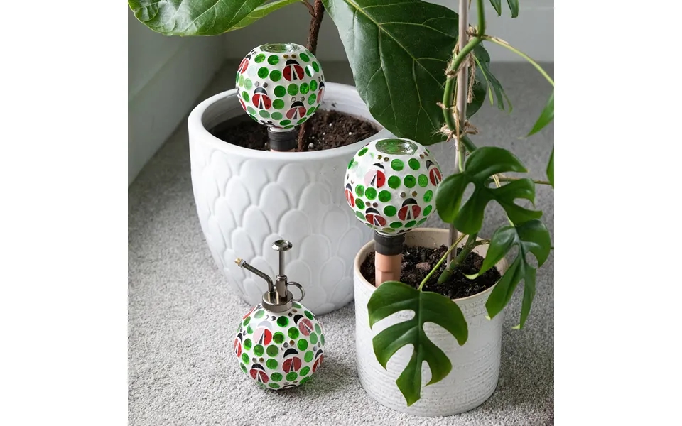 Mosaic Glass Plant Watering Globe & Mister - Set Of 3