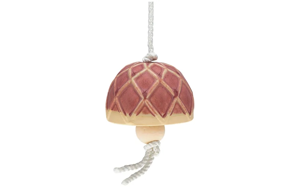 Mushroom Ceramic Bell Wind Chime - Rose
