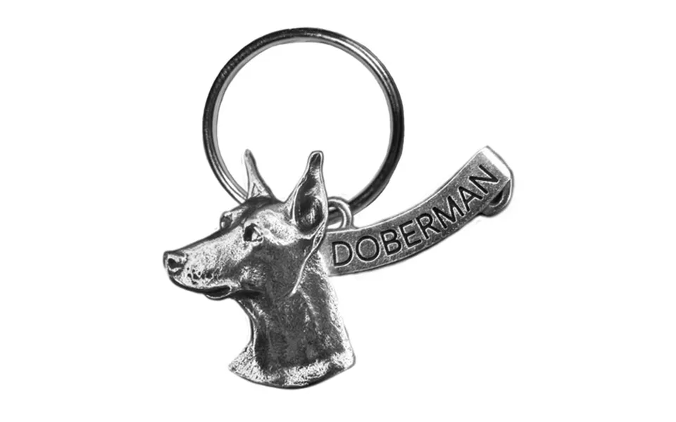 New-spin Metal Casting Doberman Keychain