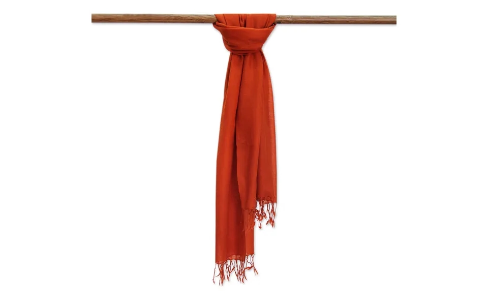 Novica Kashmiri Fire Men's Wool Scarf