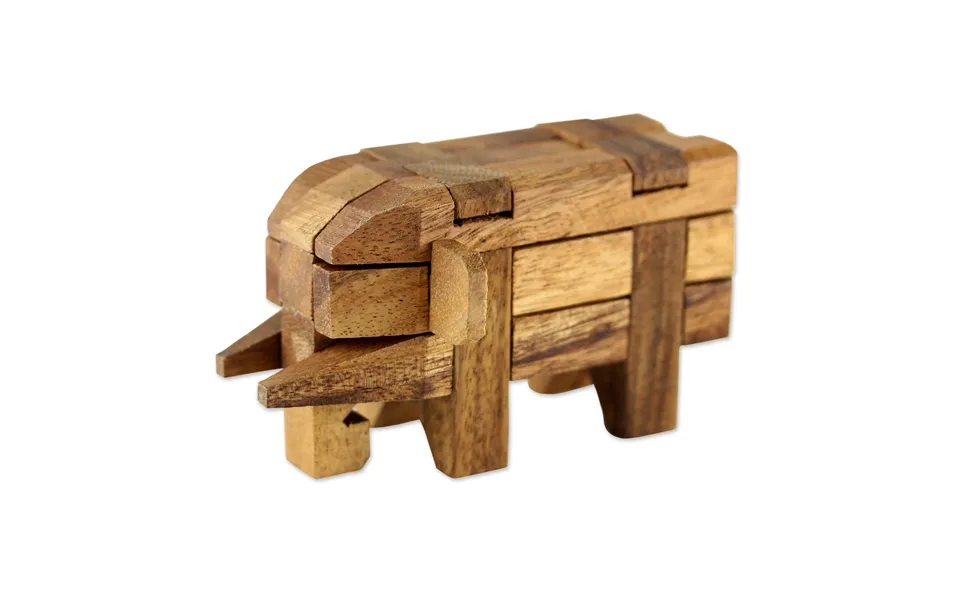 Novica Raintree Wood Elephant Puzzle Game