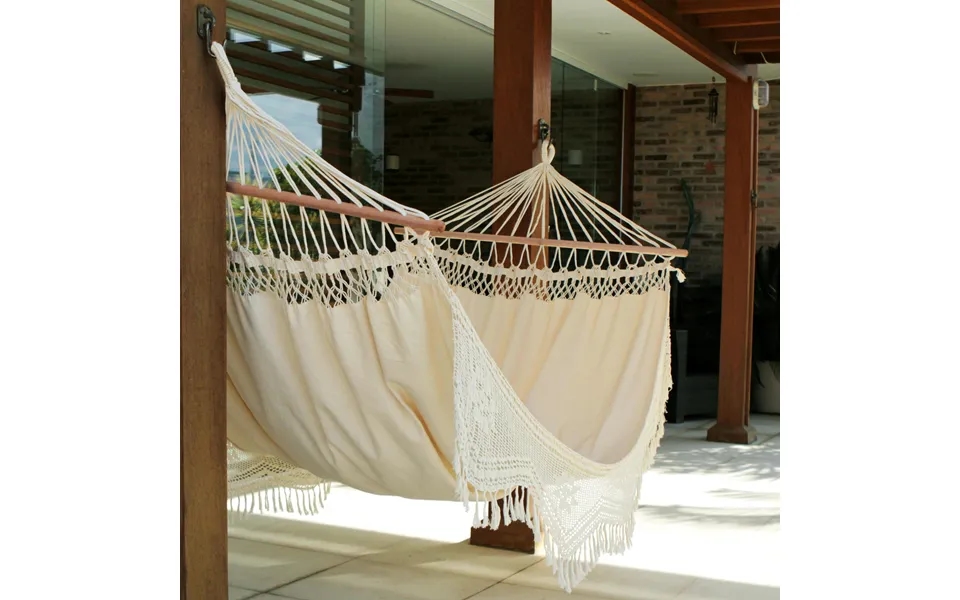 Novica Tropical Nature Brazilian Cotton Hammock With Crocheted Fringe Single