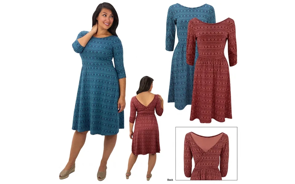 Organic V-back Wrap Dress - Dark Pink