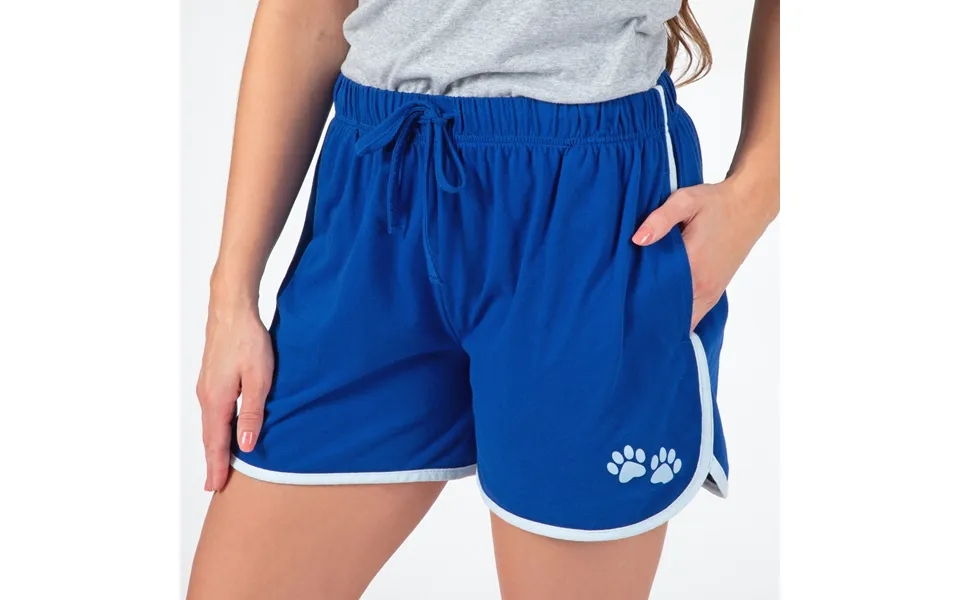 Paw Print Accent Trim Shorts - Navy