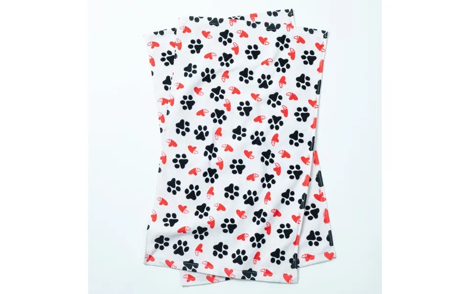 Paw Print Bath Hand Towels - Set Of 2