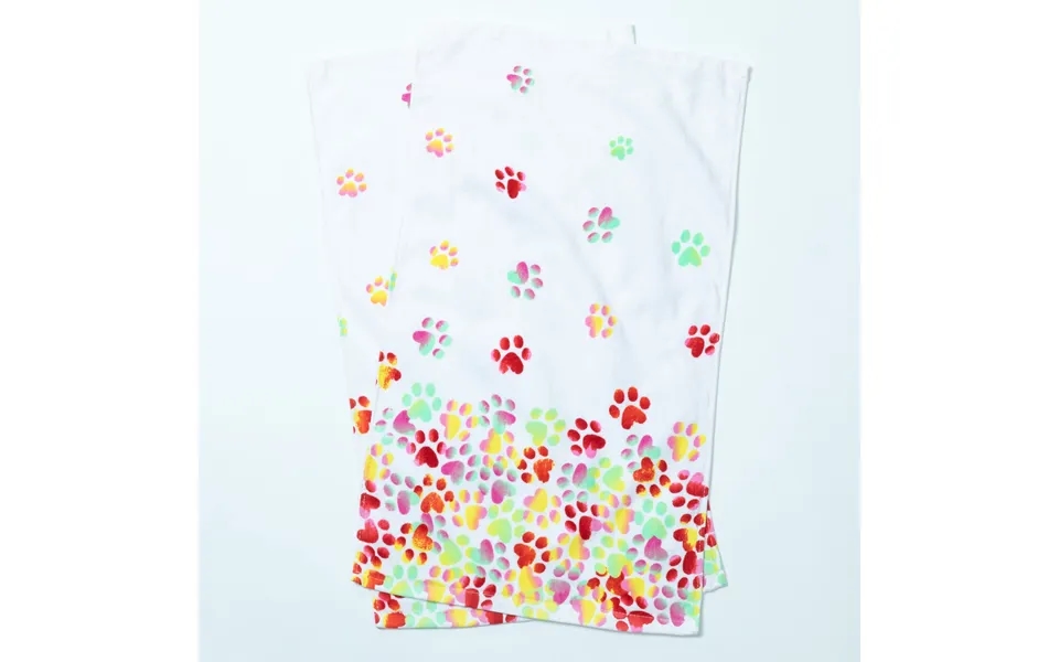 Paw Print Bath Hand Towels - Set Of 2