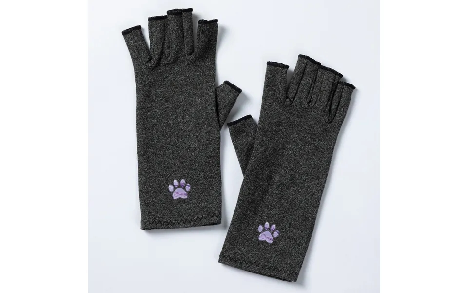 Paw Print Compression Gloves - Gray