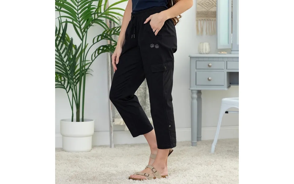 Paw Print Convertible Pants - Black