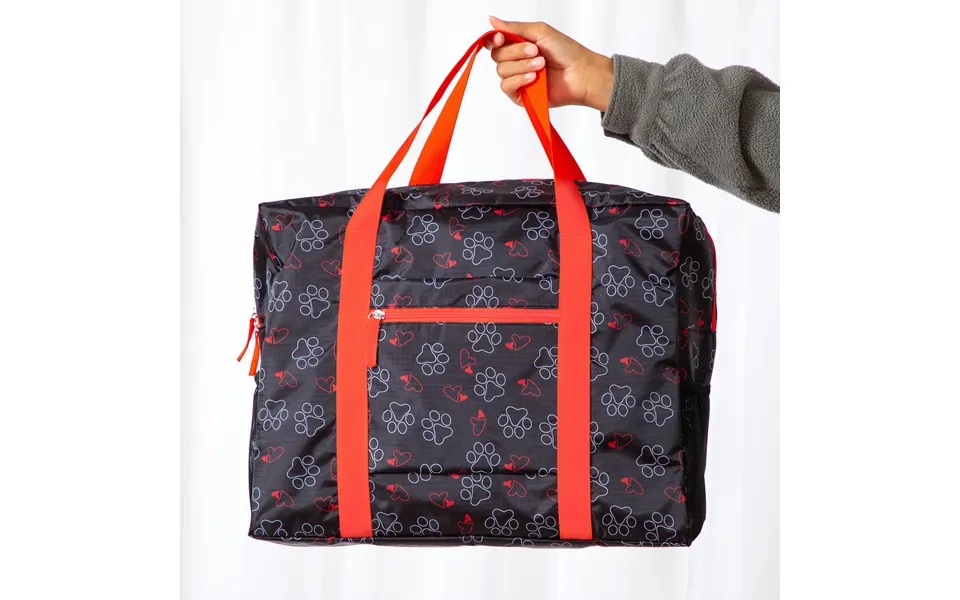 Paw Print Durable Travel Bag - Outlined Paws & Hearts
