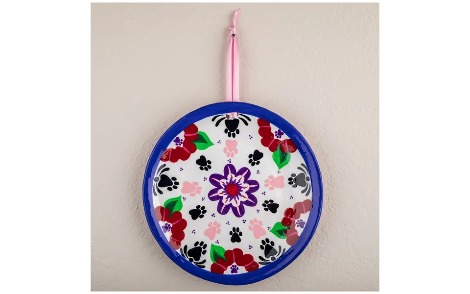 Paw Print Hand Painted Decorative Ceramic Plate