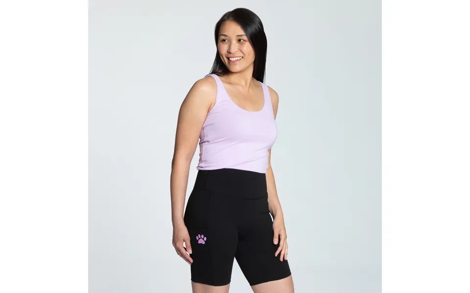 Paw Print High Rise Shorts With Pockets - Black