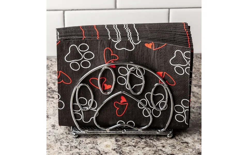 Paw Print Metal Napkin Holder
