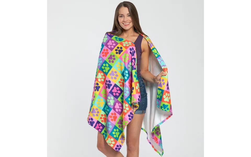Paw Print Oversized Beach Towel - Pop Art Paws