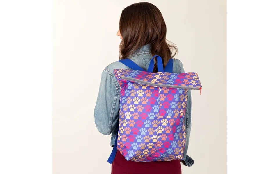 Paw Print Packable Backpack - Diagonal Paws