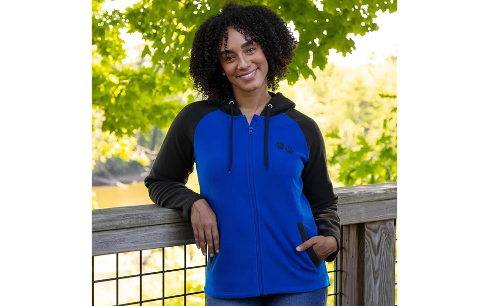 Paw Print Raglan Fleece Jacket - Blue
