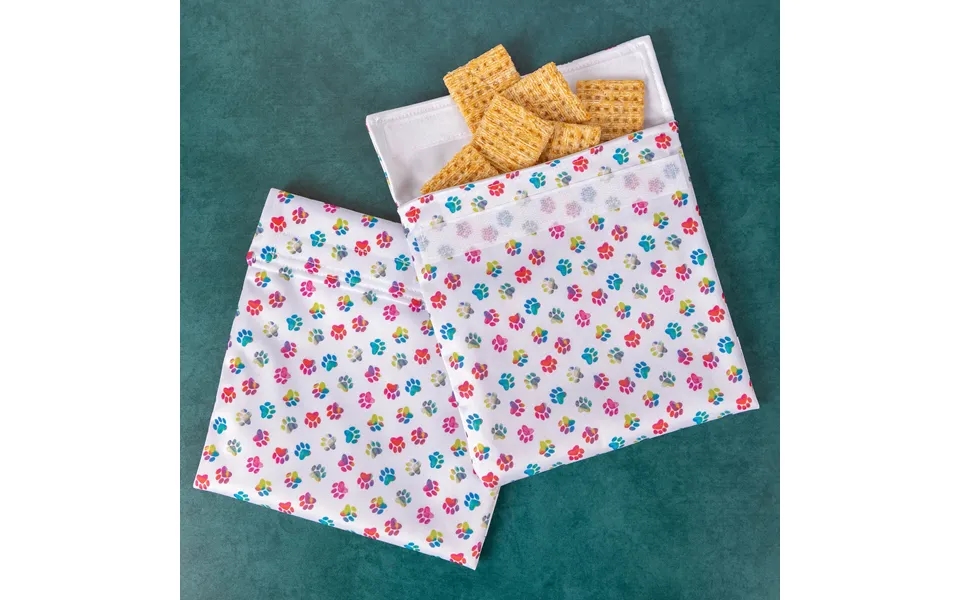 Paw Print Reusable Snack Pouch - Set Of 2