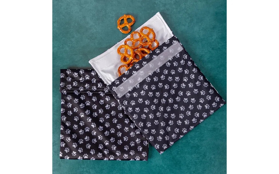 Paw Print Reusable Snack Pouch - Set Of 2
