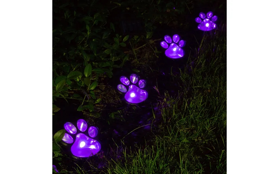 Paw Print Solar Ground Lights - Set Of 4