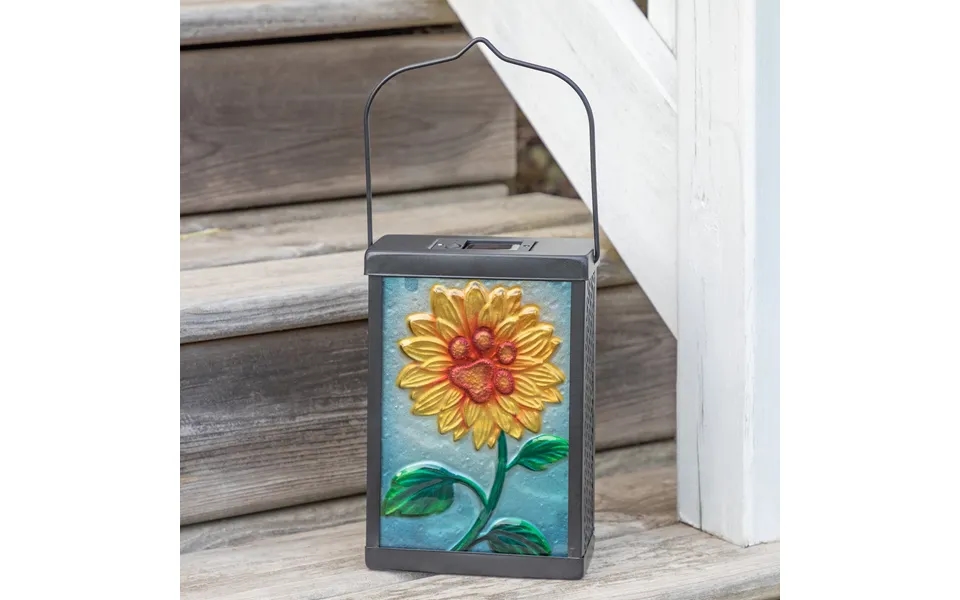 Paw Print Sunflower Solar Garden Lamp