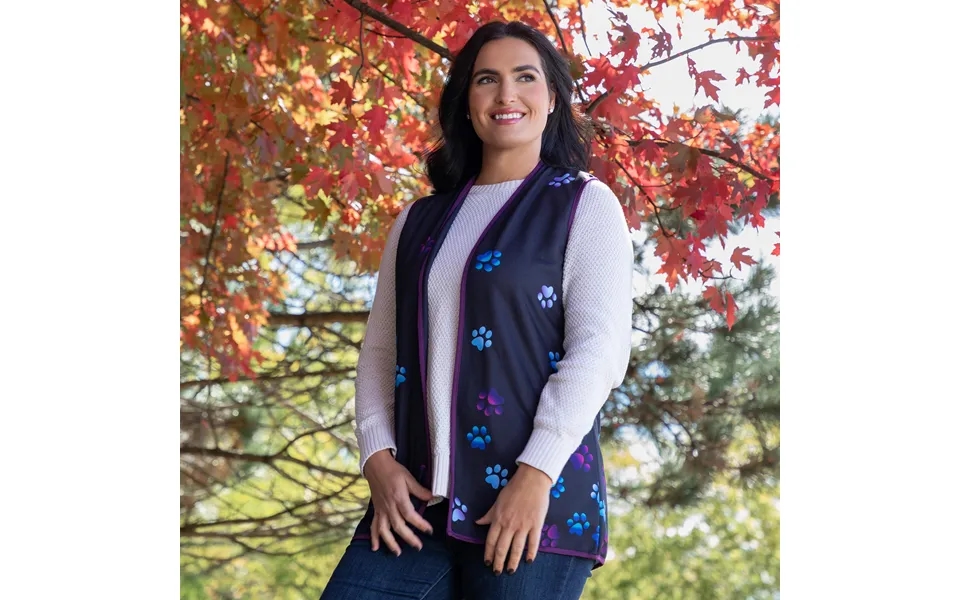 Paw Print Thick Knit Vest - Black