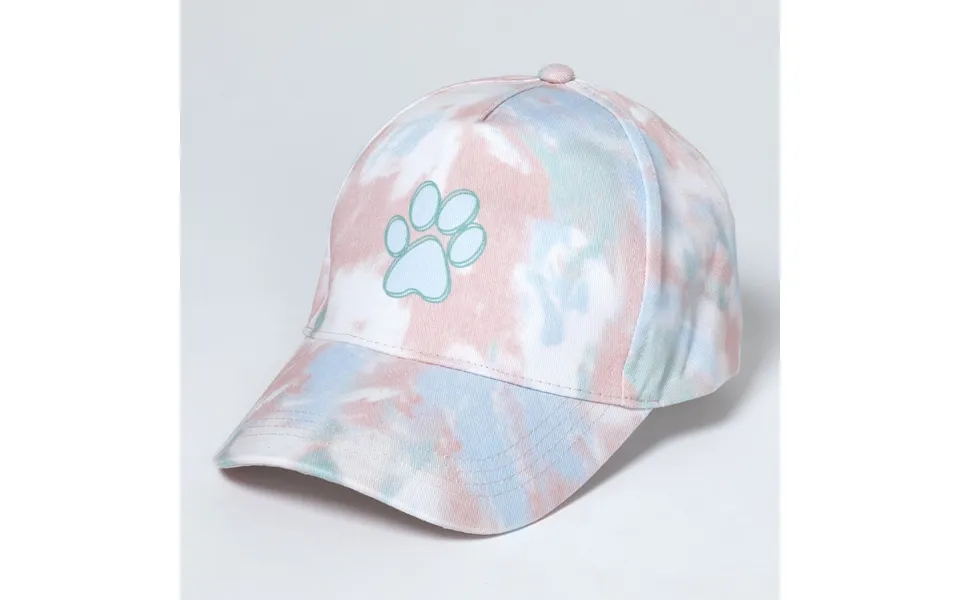 Paw Print Tie-dye Ponytail Hat - Pink