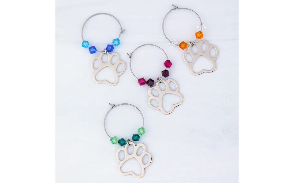 Paw Prints Wine Charms - Set Of 4