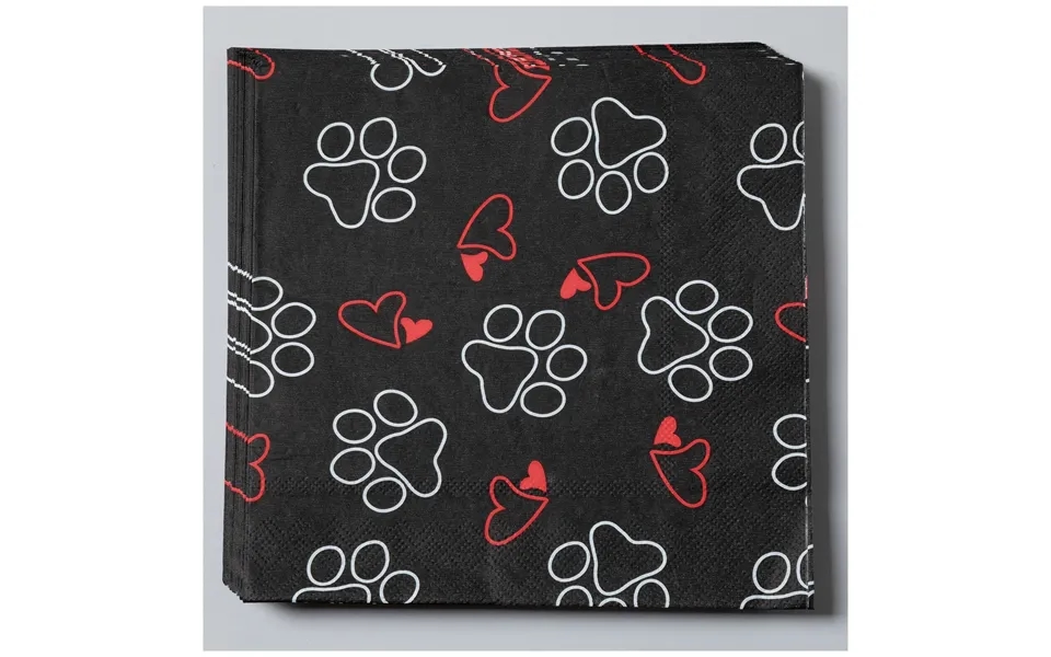 Pawfect Occasion Paper Plates & Napkins - Outlined Paws & Hearts