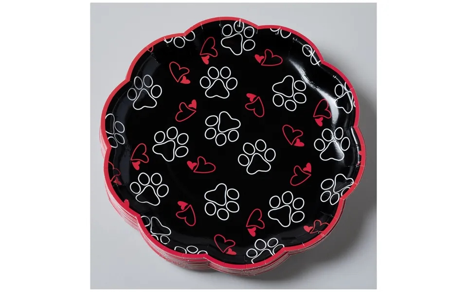Pawfect Occasion Paper Plates & Napkins - Outlined Paws & Hearts
